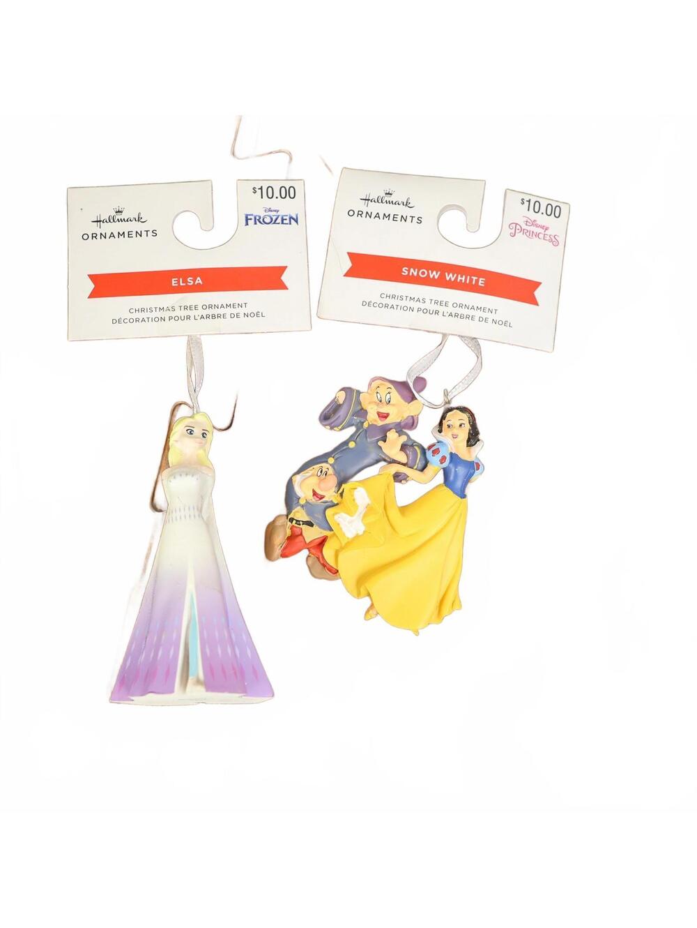 Hallmark Disney Elsa & Snow White Christmas Ornaments Lot of 2 Princess
